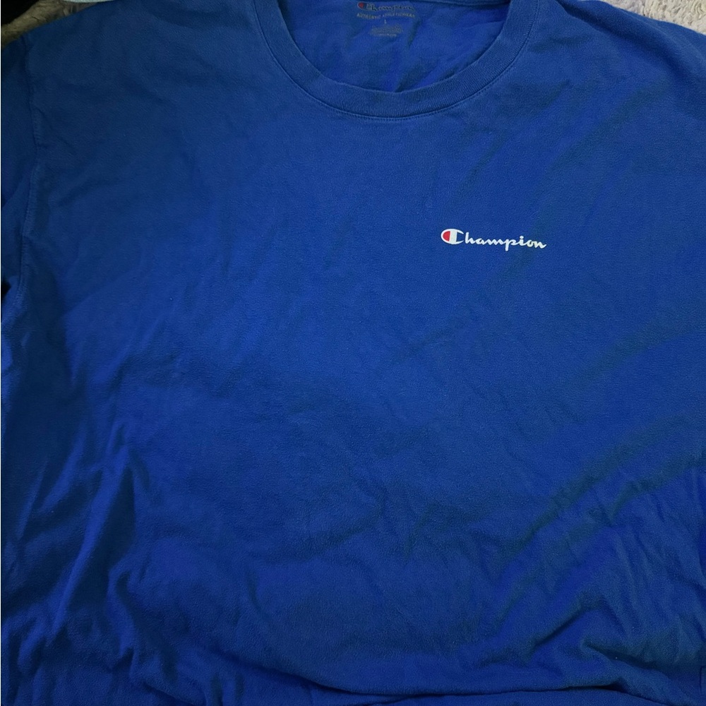 Large Blue champion t shirt
